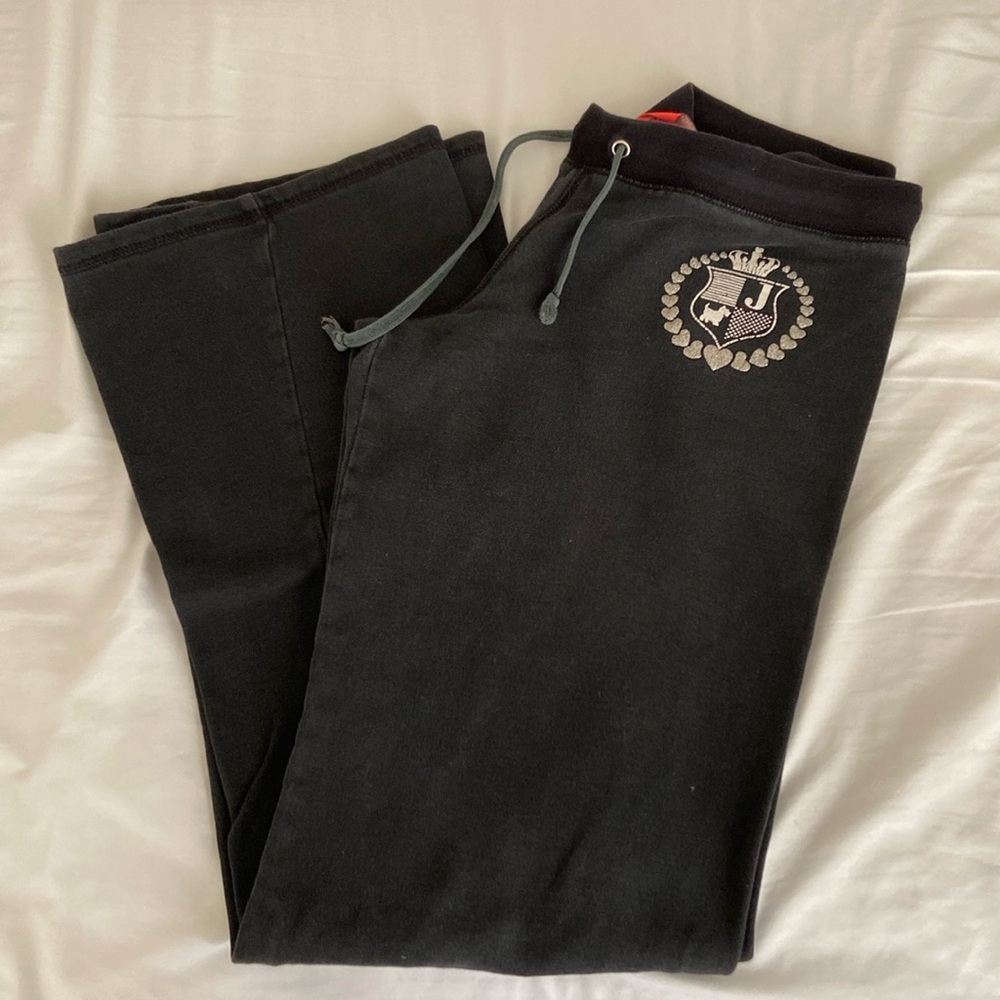Juicy couture black sweats sweat pants sz petite y2k